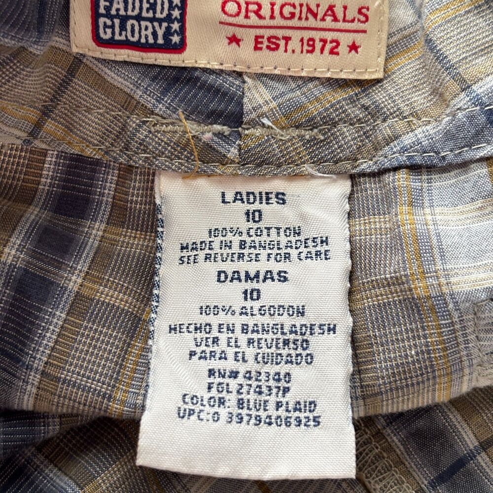 Faded Glory Women Vintage Y2K Bermuda Shorts Plaid Cargo Preppy Size 10 H274 - Picture 7 of 9